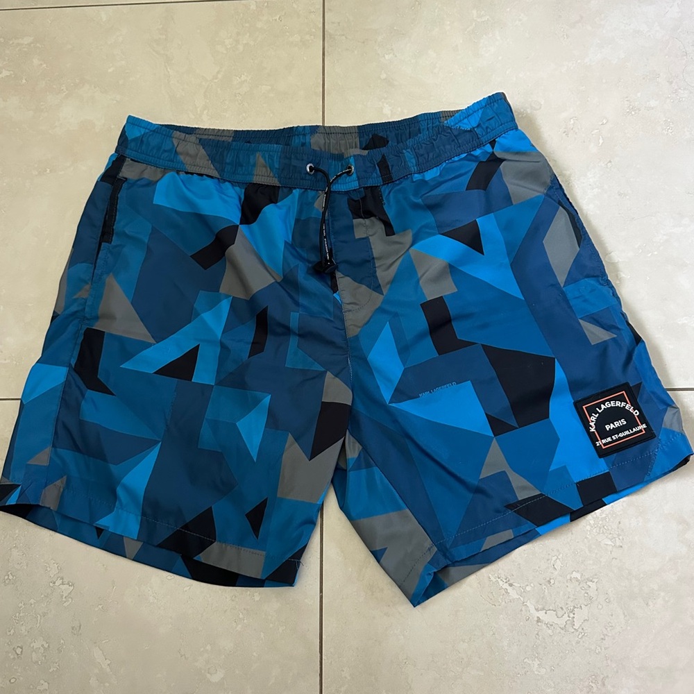Karl Lagerfeld Paris Men's Blue Swim Shorts